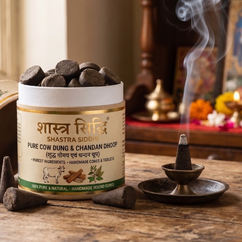 Shastra Siddhi Vedic Gomaya Dhoop Cones - Pack of 25 Cones