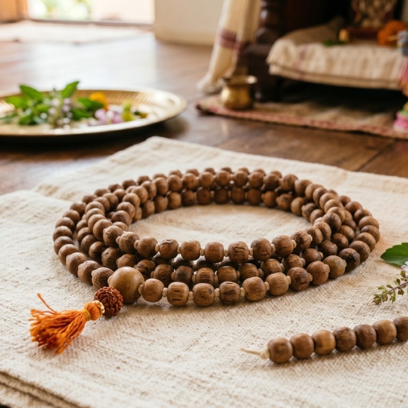 Shastra Siddhi 100% Pure & Authentic Tulasi Mala - 108+1 Beads For Japa & Meditation