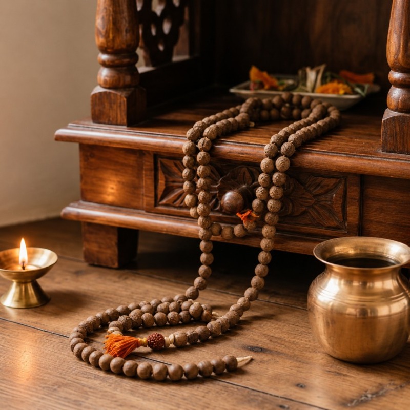 Shastra Siddhi 100% Pure & Authentic Tulasi Mala - 108+1 Beads For Japa & Meditation