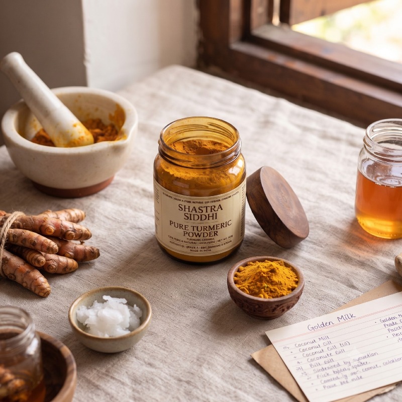 Shastra Siddhi 100% Pure Natural Turmeric Powder – Authentic High-Curcumin Grade