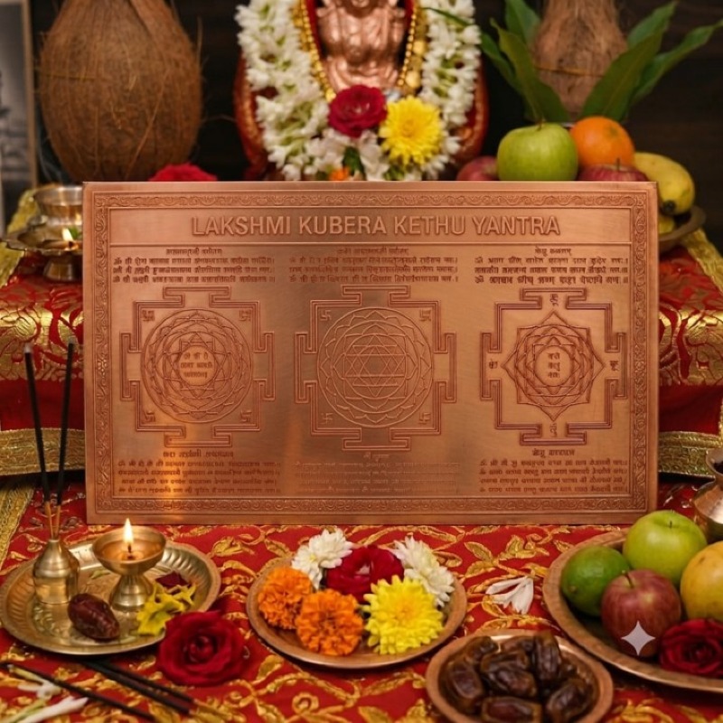 Shastra Siddhi Pure Copper Lakshmi Kubera Kethu Yantra