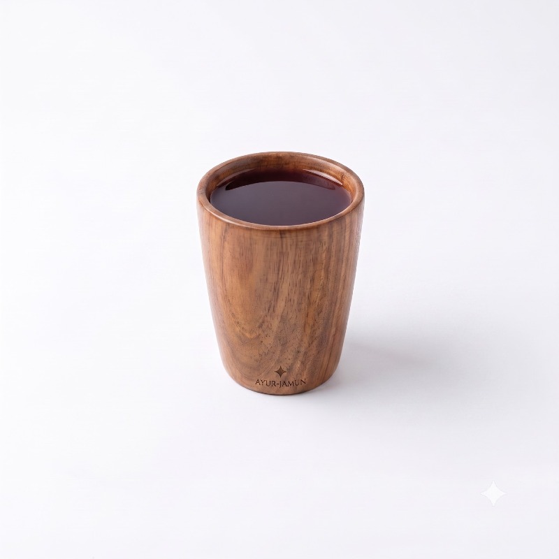 Shastra Siddhi Wooden Herbal Jamun Glass for Diabetes Control - 180ml