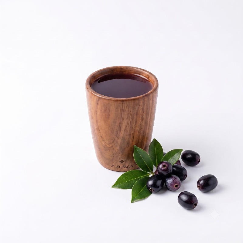 Shastra Siddhi Wooden Herbal Jamun Glass for Diabetes Control - 180ml